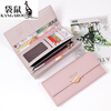 Kangaroo (KANGAROO) Luxury (chi) Light Luxury Trendy Long Wallet Women's Clutch Soft Leather Versatile Mobile Phone Bag Genuine Leather Fashion Card Holder Pink