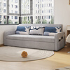 Aunolan sofa bed dual-purpose Nordic simple small apartment multi-functional foldable storage retractable fabric bed outer diameter 2.0 meters skin-friendly cotton and linen + storage high-density sponge type
