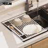 VEELAR kitchen sink rack drain rack dishware storage rack countertop storage drain rack dishware storage rack cream white-filter upgraded version