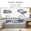 Aunolan sofa bed dual-purpose Nordic simple small apartment multi-functional foldable storage retractable fabric bed outer diameter 2.0 meters skin-friendly cotton and linen + storage high-density sponge type