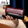 Kangaroo fashion temperament bright leather long wallet for women versatile internet celebrity new style leather inside and outside with multiple slots for banknotes holder for mobile phone Red Rose - genuine leather inside and outside High-end gift box packaging