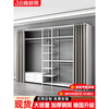 Open wardrobe rack assembly bedroom floor-standing metal frame clothes hanger cloakroom walk-in clothes rack customized double drawer combination 205_50_240