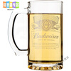 Miaopule 2025 New Budweiser Beer Cup Thickened Craft Beer Cup with Handle European Commercial Draft Beer Cup for Bars and Taverns Heat Resistant White Budweiser Slim Cup