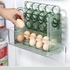 LZJV egg kitchen refrigerator storage box preservation and organization egg carton storage artifact side door egg tray flipping egg rack transparent model can hold 30 eggs