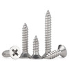 Jinggong (JINGGONG) 304 stainless steel cross countersunk head self-tapping screws pointed tail flat head self-tapping screws wholesale M3M4M5M6 M3*8 (about 1140 pieces per pound)