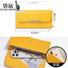 Kangaroo fashion diamond-encrusted leather wallet for women 2025 new style high-value design crocodile pattern cowhide banknote holder for mobile phone Valentine's Day birthday gift gift box packed with lucky yellow