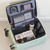 Roaming side opening suitcase zipper trolley suitcase small password boarding box jade green 20 inches