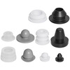 Fengji silicone plug rubber plug high temperature resistant conical rubber plug T-shaped sealing plug anti-collision plug shock-absorbing plug waterproof plug M12 with card slot regular black (10 pieces)