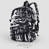 Pull back trendy brand backpack men's large capacity graffiti junior high school student school bag female ins cool casual college student backpack