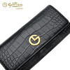 Goldlion 2024 New Fashion Wallet Women's Long Multi-Card Slot Coin Purse Cowhide Clutch Wallet Clutch Black