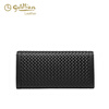 Goldlion 25 New Genuine Leather Woven Light Luxury Design Women's Long Wallet Large Capacity Card Holder Coin Purse Trendy Black