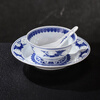 Jingdezhen Chinese style underglaze blue and white exquisite ceramic white porcelain rice bowl tableware set for ten people party housewarming gift Peacock tableware set-56 pieces