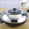 Fat Donglai same style pot lid stainless steel thickening and heightening see-through glass combination household pan wok universal lid line visible pot lid 32 32 inches