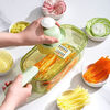 LZJV vegetable cutting artifact potato shred grater grater slicer home kitchen multi-functional thick shredded radish and cucumber transparent green 3 types of 304 blades hand protection artifact