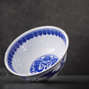 Jingdezhen Chinese style underglaze blue and white exquisite ceramic white porcelain rice bowl tableware set for ten people party housewarming gift Peacock tableware set-56 pieces