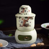 Huanjin Jingdezhen ceramic rice wine warmer wine jug wine warmer wine jug household white wine wine cup warmer jug customized 2 liang solid color matte white with 1 cup