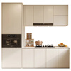 Wen Yijia Dunge modern cream style U-shaped cabinet overall home kitchen quartz stone stove custom-made whole house white 1 meter