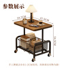 Quanxiang side table coffee table sofa side table living room trolley storage rack removable household simple small table BG-79 walnut color removable basket upgraded iron wheels