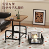 Quanxiang side table coffee table sofa side table living room trolley storage rack removable household simple small table BG-79 walnut color removable basket upgraded iron wheels