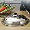 Fat Donglai same style pot lid stainless steel thickening and heightening see-through glass combination household pan wok universal lid line visible pot lid 32 32 inches