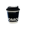 Forty thousand kilometers coffee cup double-layered paper cup with lid water cup household commercial packaging cup hot drink paper cup thickened double-layered milk tea cup black 280ml + butterfly white lid 25 sets
