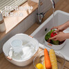 Forty thousand kilometers double-layer vegetable washing basket drain basket hollow basin fruit basin household fruit basket creative plastic kitchen vegetable basin
