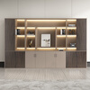Boss Shu Sheng file cabinet information cabinet with lock cabinet background storage office wooden modern office file bookcase four-door cabinet khaki