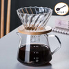 An Junsheng hand-brewed coffee pot set sharing pot drip coffee filter glass filter cup Italian-style one-piece hand-brewed funnel diamond coffee pot + large 02 wooden tray filter 600ml