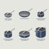 NINJA 11-piece ceramic non-stick cookware set, suitable for all stoves, high temperature resistant glass lid