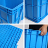 Feiyusheng blue thickened plastic turnover box can be equipped with a lid Logistics transfer warehouse plastic frame industrial storage plastic box in stock 575-350 boxes (640*430*360) Default blue (requires other colors, please contact customer service for remarks yellow/green/red/white)