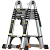 Magnesium Duoli (midoli) folding ladder multi-functional herringbone telescopic ladder aluminum alloy engineering thickening can be lifted and ascending portable household straight ladder multi-function 3.3 straight ladder 6.6 meters widened rubber pedal + large joint *1