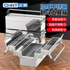 Otis Folding Toolbox Stainless Steel Storage Box Multifunctional Storage Box Electrician Suitcase Large Capacity Tump Box Flagship Medium Stainless Steel Three-Layer Thickened Tump Box