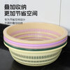 Plastic vegetable sink drain basket multi-functional living room household kitchen artifact plastic vegetable basket round fruit and vegetable basket food plastic drain basket steamed bun basket household thickened kitchen household rice washing sieve fruit vegetable vegetable drain basket Weiye Green Medium Size One Piece Set New Material丨Enlarge and Deepen