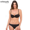 Selmark Special Offer European Imported Thin Cup Bra Set Top Smooth Comfortable Bra Hip Covering Underwear 10517 02 Black 75F