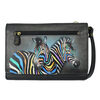 Anna by Anuschka Women's Original Leather Hand-Painted Storage Wallet, Midnight Zebra Midnight Zebra One Size