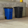 Rubbermaid Business Supplies Outdoor Pushable Trash Can with Lid and Wheels 189L FG9W2700BLUE Blue Outdoor Garbage Recycling Garbage Classification Property Outdoor Trash Can Q