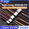 XHB2.54mm locking terminal cable, pitch 2.54mm, color plug electronic connection cable, single-ended and double-ended, 100mm single-ended (tin-plated tail), 2P male (5 pieces), no specification