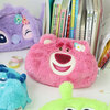 Plush double-sided cartoon storage coin purse Strawberry Bear-Big Eyes Double-sided pencil case / one size fits all