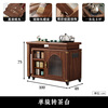 Small wooden nest tea table black walnut tea table rotating tea table solid wood foldable trolley removable tea cabinet rotating tea table with kettle assembly