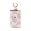 Golf key bag women's car key universal keychain presbyopia multi-function 2025 new compact mini key bag smoke pink with beige color