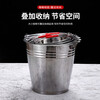 Ruolin stainless steel bucket portable ice bucket kindergarten trash can with lid oil bucket iron bucket home kitchen canteen thickened extra thick 30cm bucket 10L without lid with water spoon