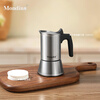 MONDINO stainless steel Moka pot espresso machine household small coffee brewing espresso extraction pot hand-brewed coffee set 2-piece set stainless steel Moka pot 100ml