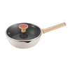 Supor lightweight non-stick frying pan, deep frying pan, household frying steak, gas stove, induction cooker, universal, suitable for 1-3 people, cocoa milk tart 22cm