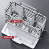 Xinwujia kitchen chopstick cage 304 stainless steel storage rack household wall-mounted punch-free storage basket spoon drain box basket two compartments - simple style 304 stainless steel