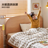 Quanyou (QUANU) home solid wood children's bed 1.5 meters single bed for boys and girls log style student platform bed KZ beech | single bed 1.5 2 meters all solid wood + rounded corners + detachable legs