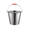 Ruolin stainless steel bucket portable ice bucket kindergarten trash can with lid oil bucket iron bucket home kitchen canteen thickened extra thick 30cm bucket 10L without lid with water spoon