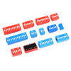 Zejie DIP switch flat dial direct plug DS-1P2P3P4P5P6P7P8P10P12 bits 2.54mm red blue dial red 1 bit (5 pieces)