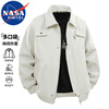 NASA MARVEL Jacket Men's Spring and Autumn Casual Young and Middle-aged Loose Lapel Breathable Long-Sleeved Jacket Top Black XL
