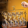 MARTIGUES light luxury two-liang wine pot, white wine cup, home-feeling Jinshan gold foil wine divider and wine set, transparent style 10 pots, 10 cups + gold deer rack