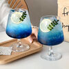 Meikejie ins style short-footed glass cocktail cup drink cup soda sparkling water cup drink bartending cup feeling Internet celebrity goblet set of 2